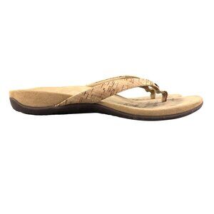 Vionic Women's Size 9 Mona Tan Cork Sole Open Toe Slip On Thong Flats Sandals